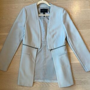 BCBG Maxazria Light Blue Moto Style Blazer